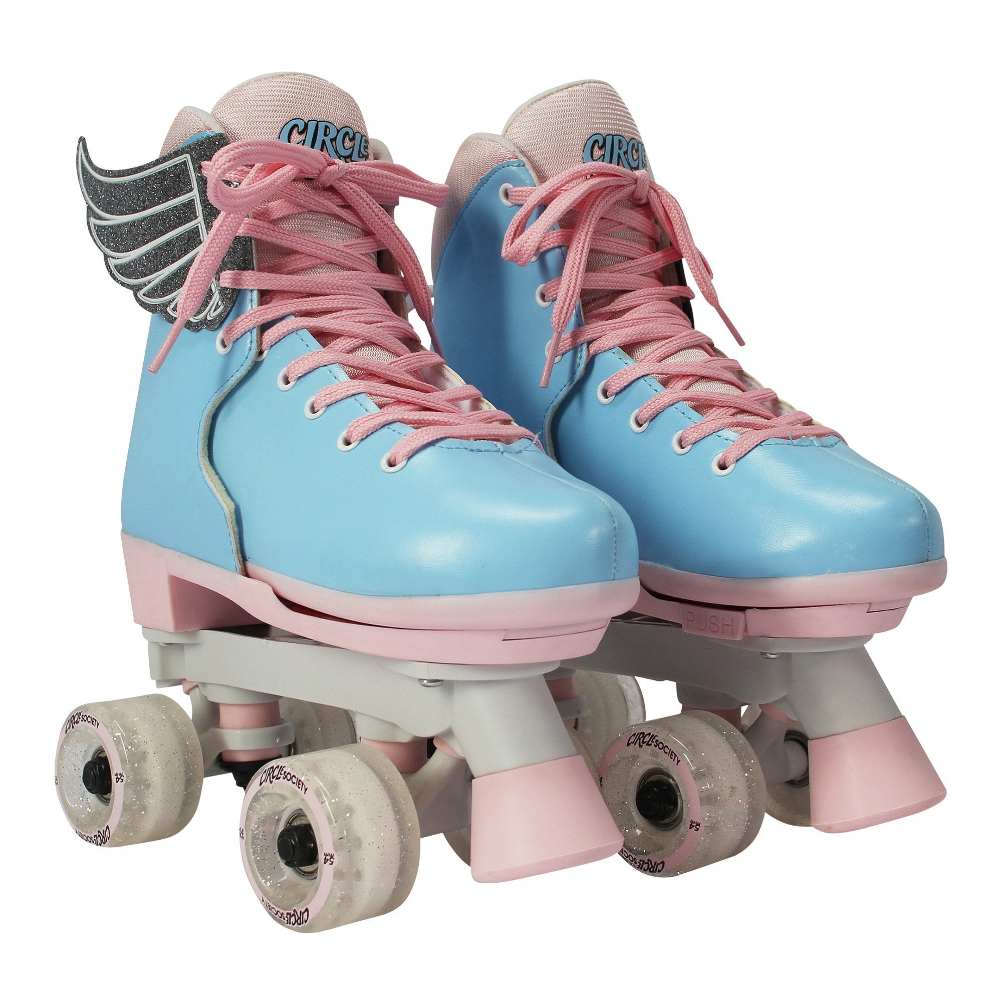 Circle Society Adjustable Kids Quad Roller Skates In Cotton Candy V240-BS-168294