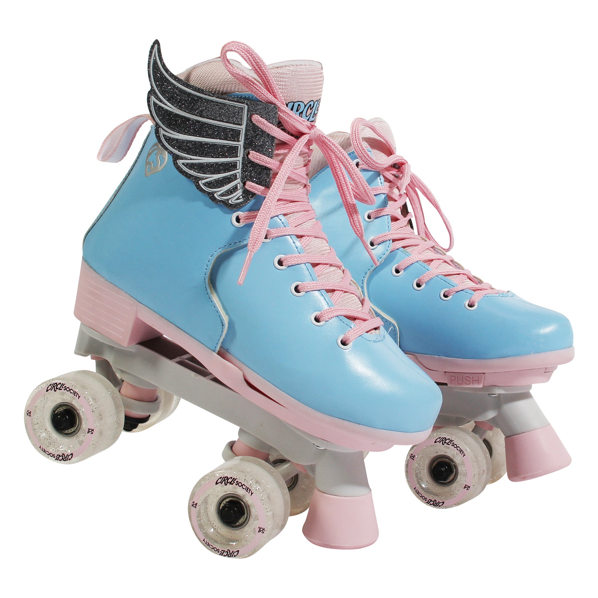 Circle Society Adjustable Kids Quad Roller Skates In Cotton Candy V240-BS-168294