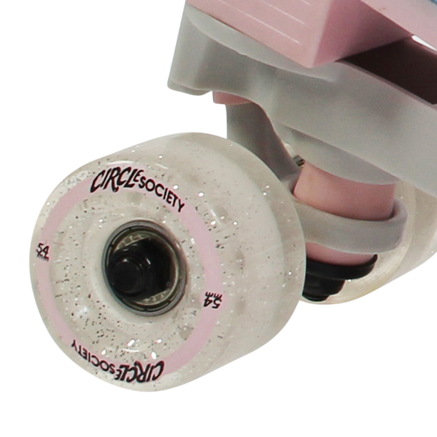 Circle Society Adjustable Kids Quad Roller Skates In Cotton Candy V240-BS-168294