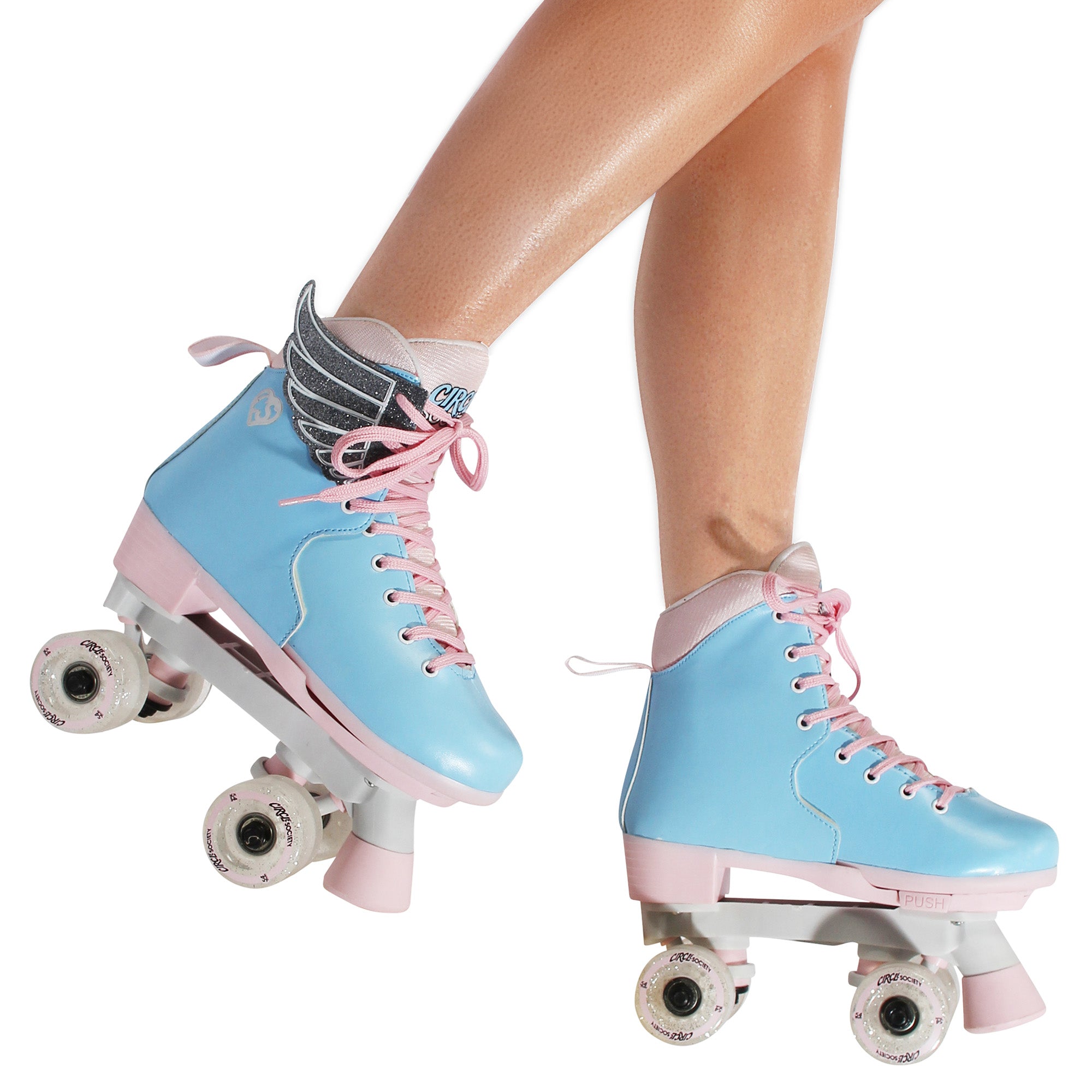 Circle Society Adjustable Kids Quad Roller Skates In Cotton Candy V240-BS-168294
