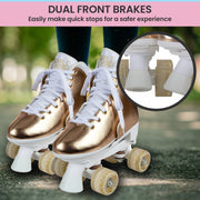 Circle Society Adjustable Quad Kids Roller Skates In Metallic Rose Gold V240-BS-171362