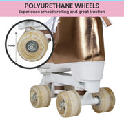 Circle Society Adjustable Quad Kids Roller Skates In Metallic Rose Gold V240-BS-171362