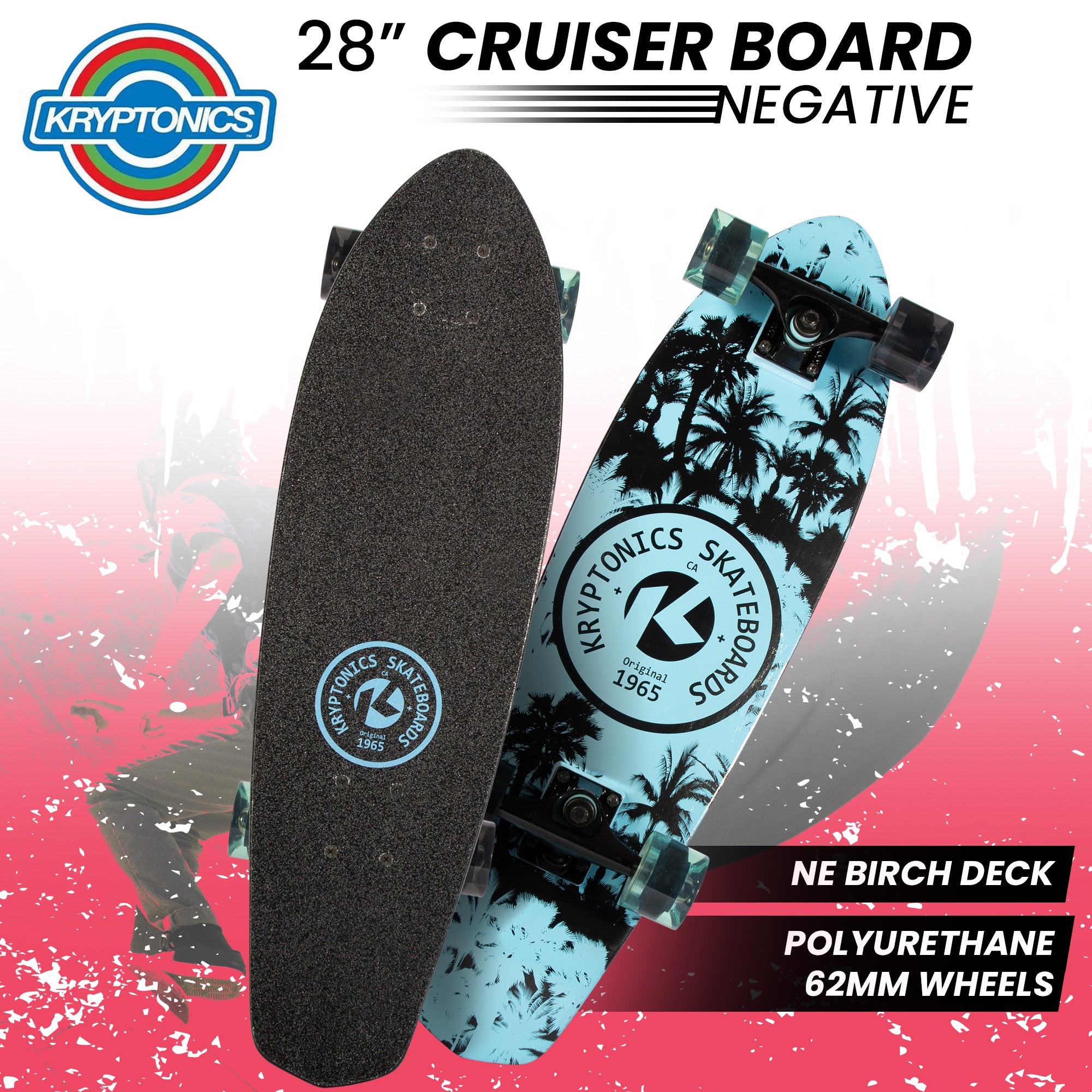 Kryptonics 28-inch Cruiser Board - Negative V240-BS-171549