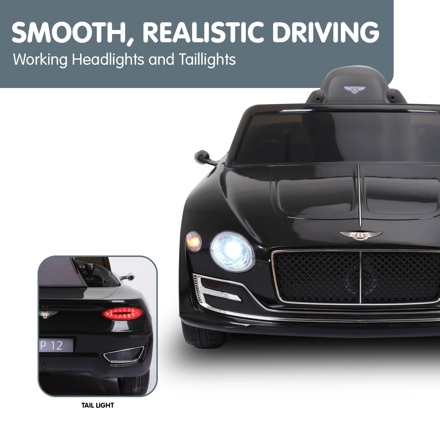 Kahuna Bentley Exp 12 Licensed Speed 6E Electric Kids Ride On Car Black V240-CAR-BEN-BK