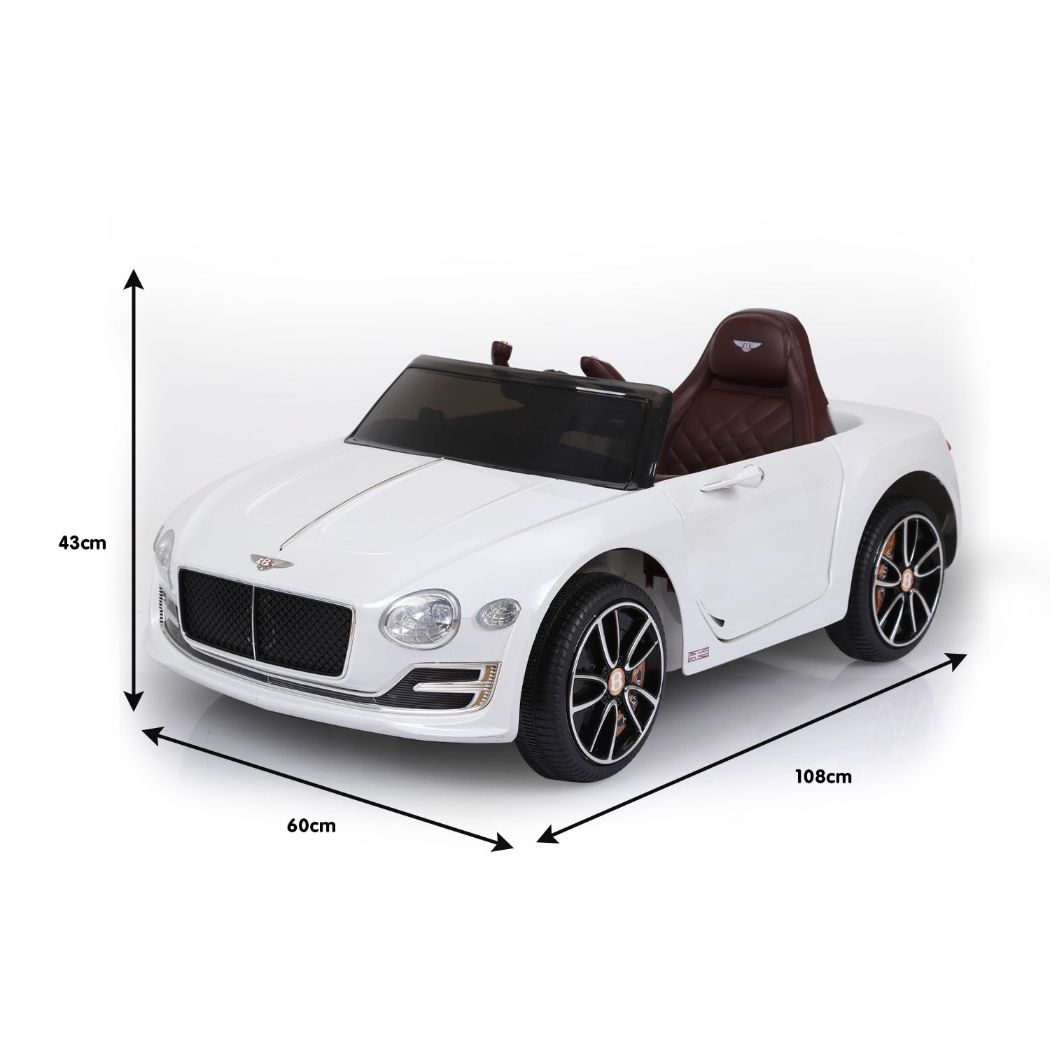 Kahuna Bentley Exp 12 Speed 6E Licensed Kids Ride On Electric Car Remote Control - White V240-CAR-BEN-WH
