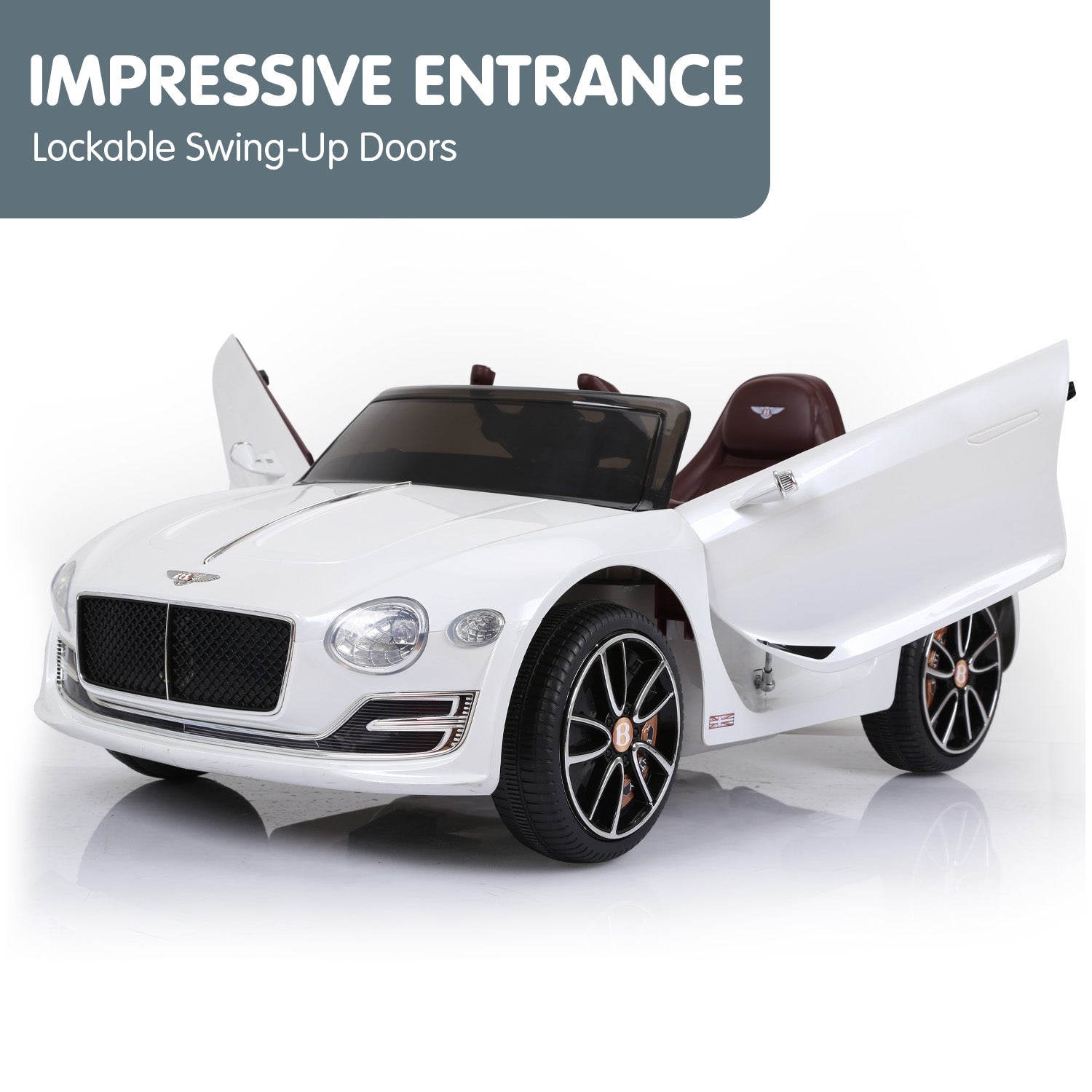 Kahuna Bentley Exp 12 Speed 6E Licensed Kids Ride On Electric Car Remote Control - White V240-CAR-BEN-WH