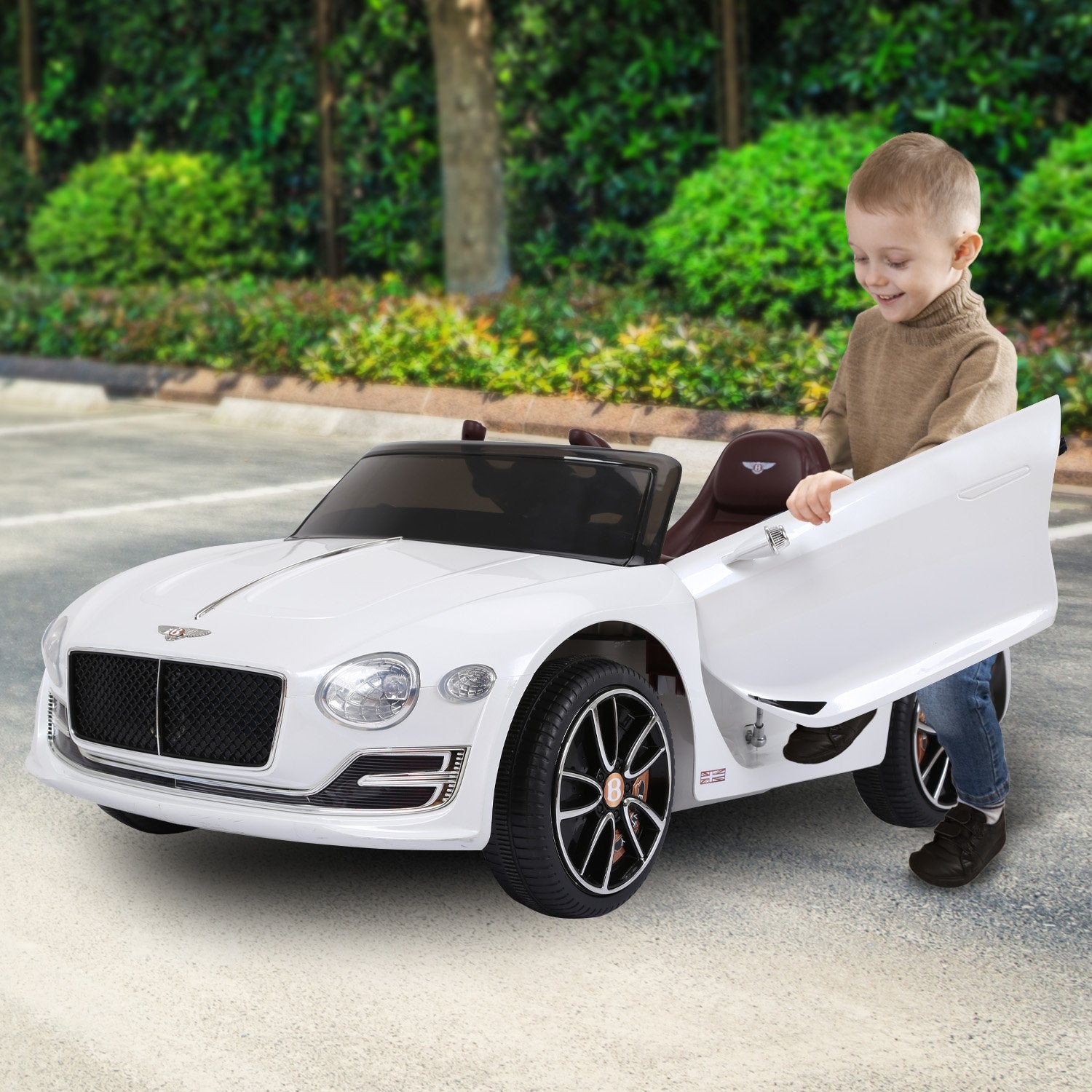 Kahuna Bentley Exp 12 Speed 6E Licensed Kids Ride On Electric Car Remote Control - White V240-CAR-BEN-WH