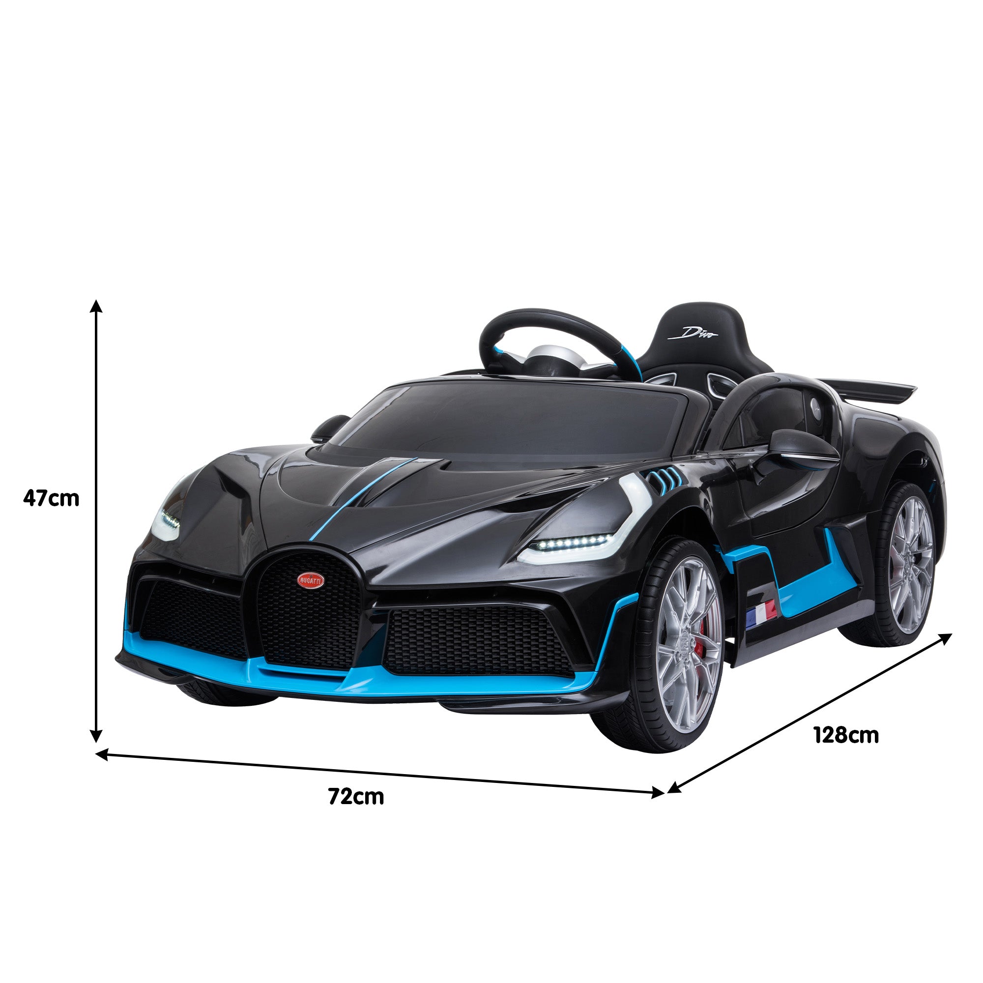Kahuna Licensed Bugatti Divo Kids Electric Ride On Car - Black V240-CAR-BGT-338-BK