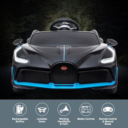 Kahuna Licensed Bugatti Divo Kids Electric Ride On Car - Black V240-CAR-BGT-338-BK