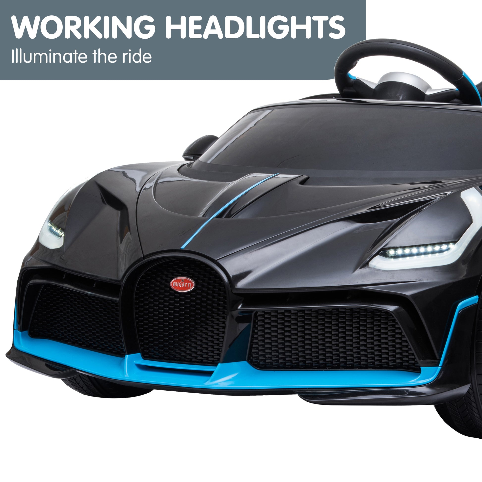 Kahuna Licensed Bugatti Divo Kids Electric Ride On Car - Black V240-CAR-BGT-338-BK