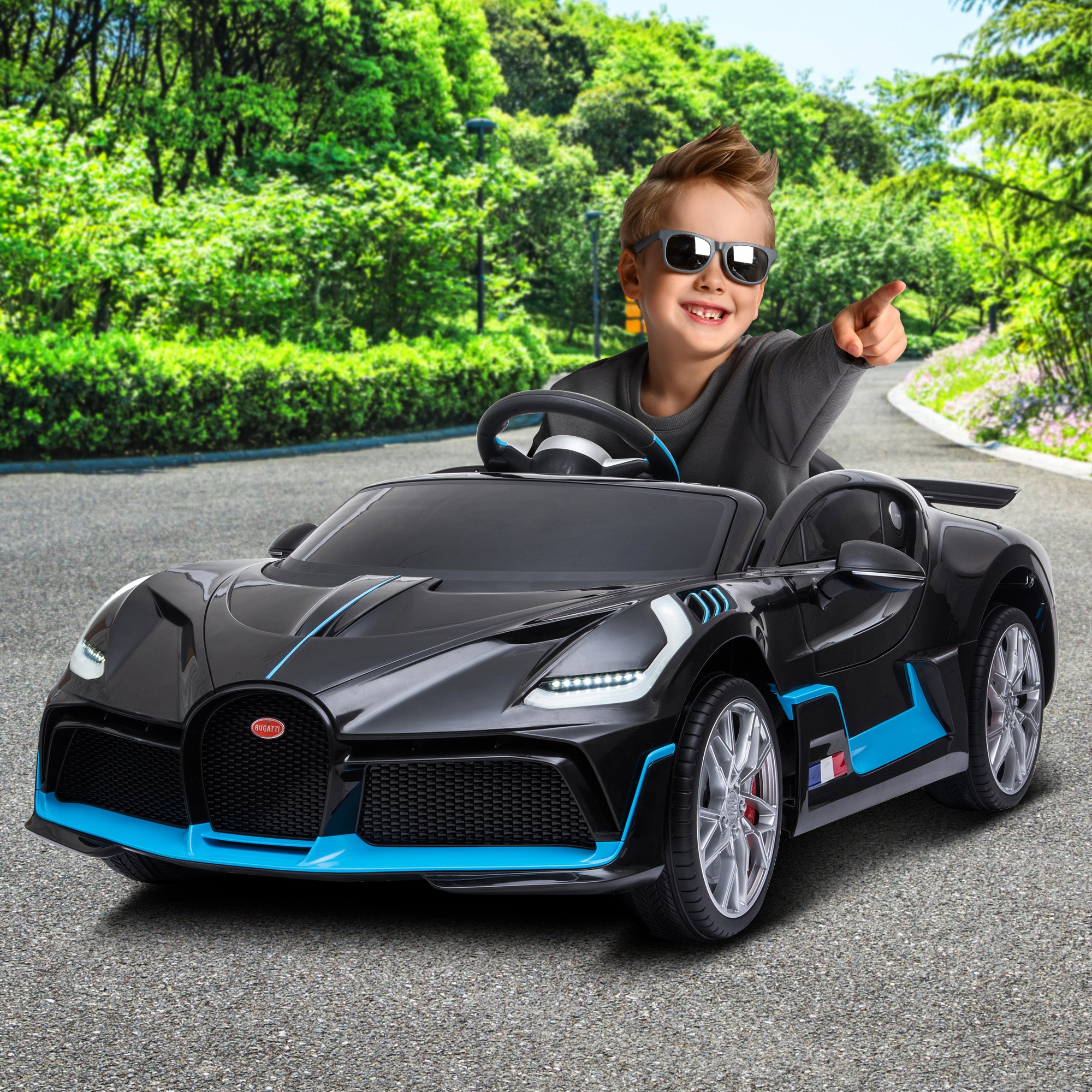 Kahuna Licensed Bugatti Divo Kids Electric Ride On Car - Black V240-CAR-BGT-338-BK