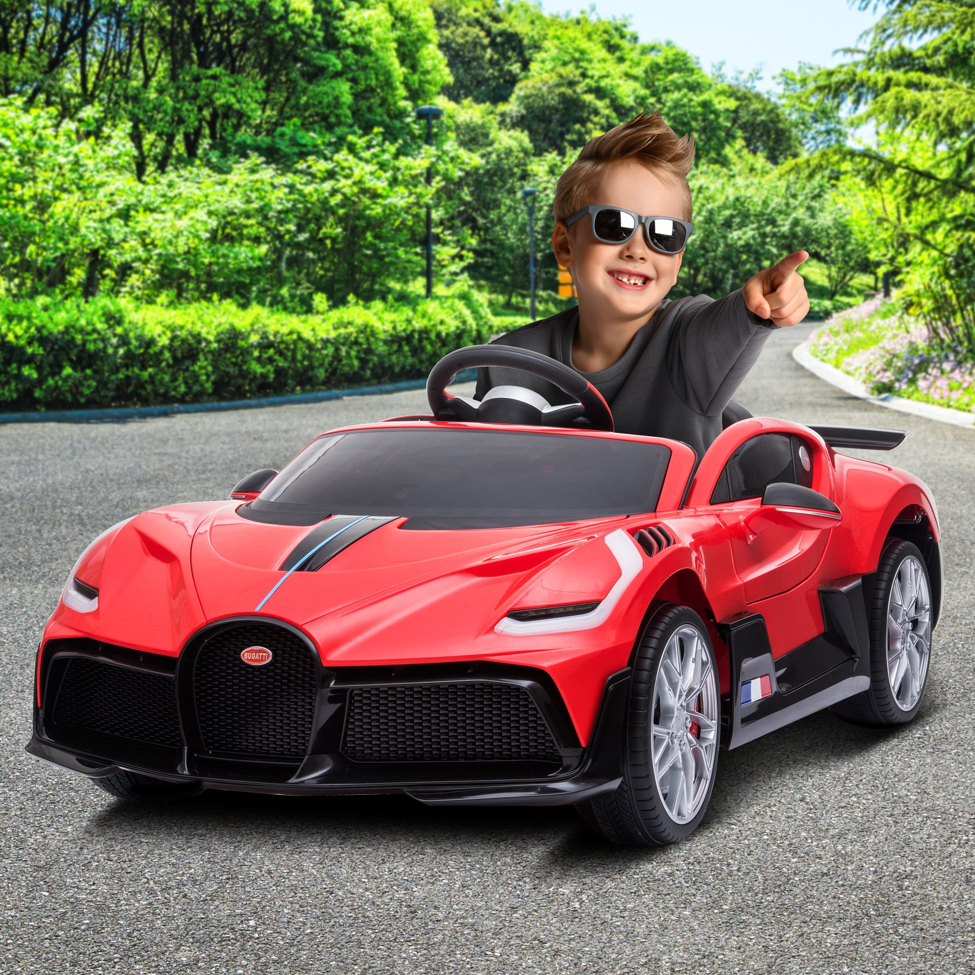 Kahuna Licensed Bugatti Divo Kids Electric Ride On Car - Red V240-CAR-BGT-338-RD