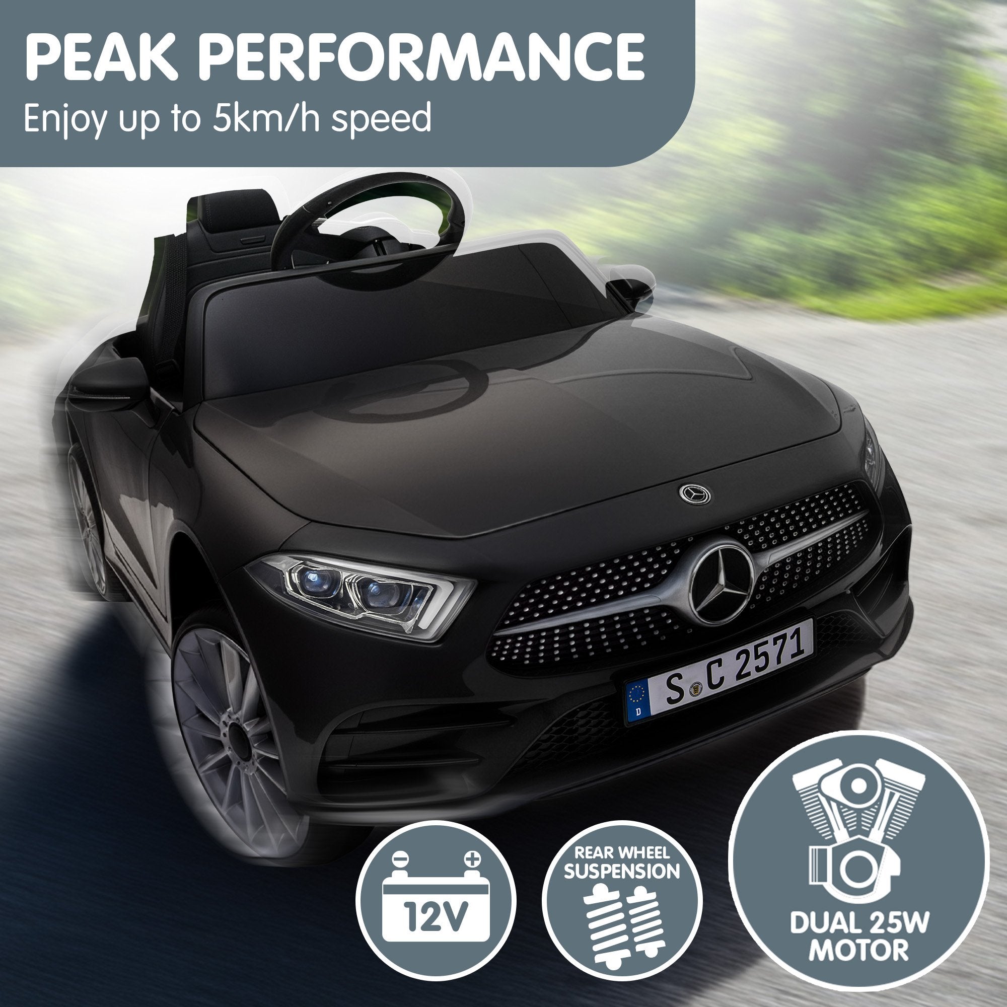 Kahuna Mercedes Benz CLS 350 Kids Electric Ride On Car with Remote Control - Black V240-CAR-CLS-350-BK