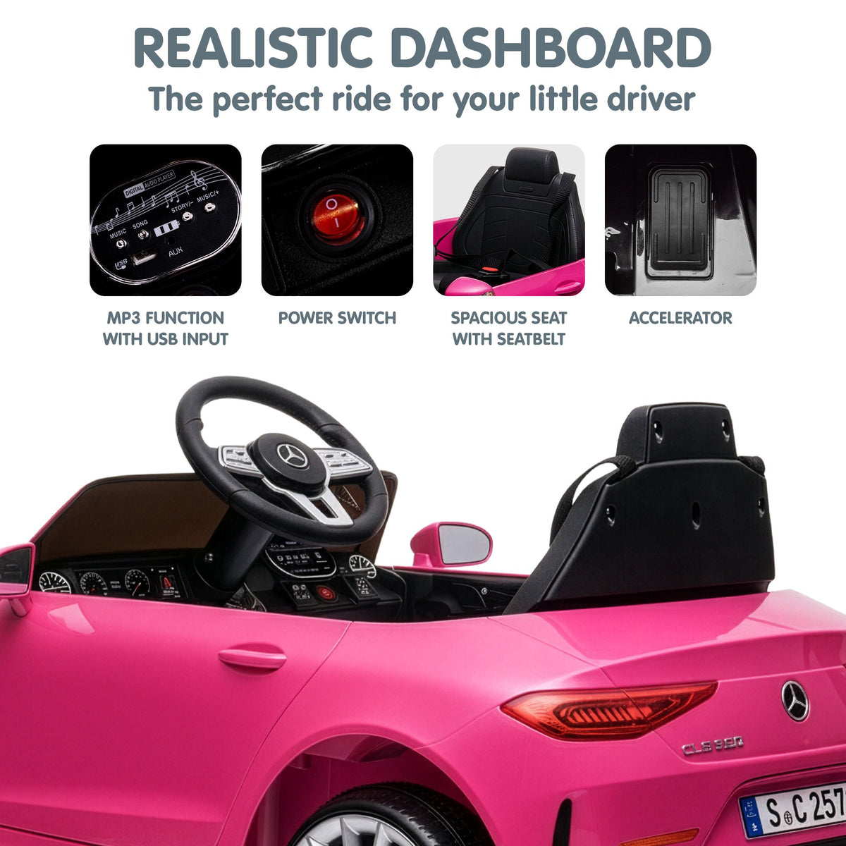 Kahuna Mercedes Benz CLS 350 Kids Electric Ride On Car with Remote Control - Pink V240-CAR-CLS-350-PK