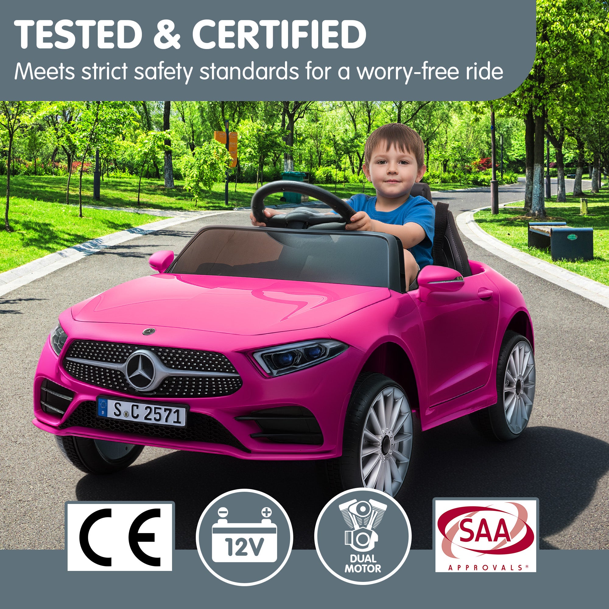 Kahuna Mercedes Benz CLS 350 Kids Electric Ride On Car with Remote Control - Pink V240-CAR-CLS-350-PK