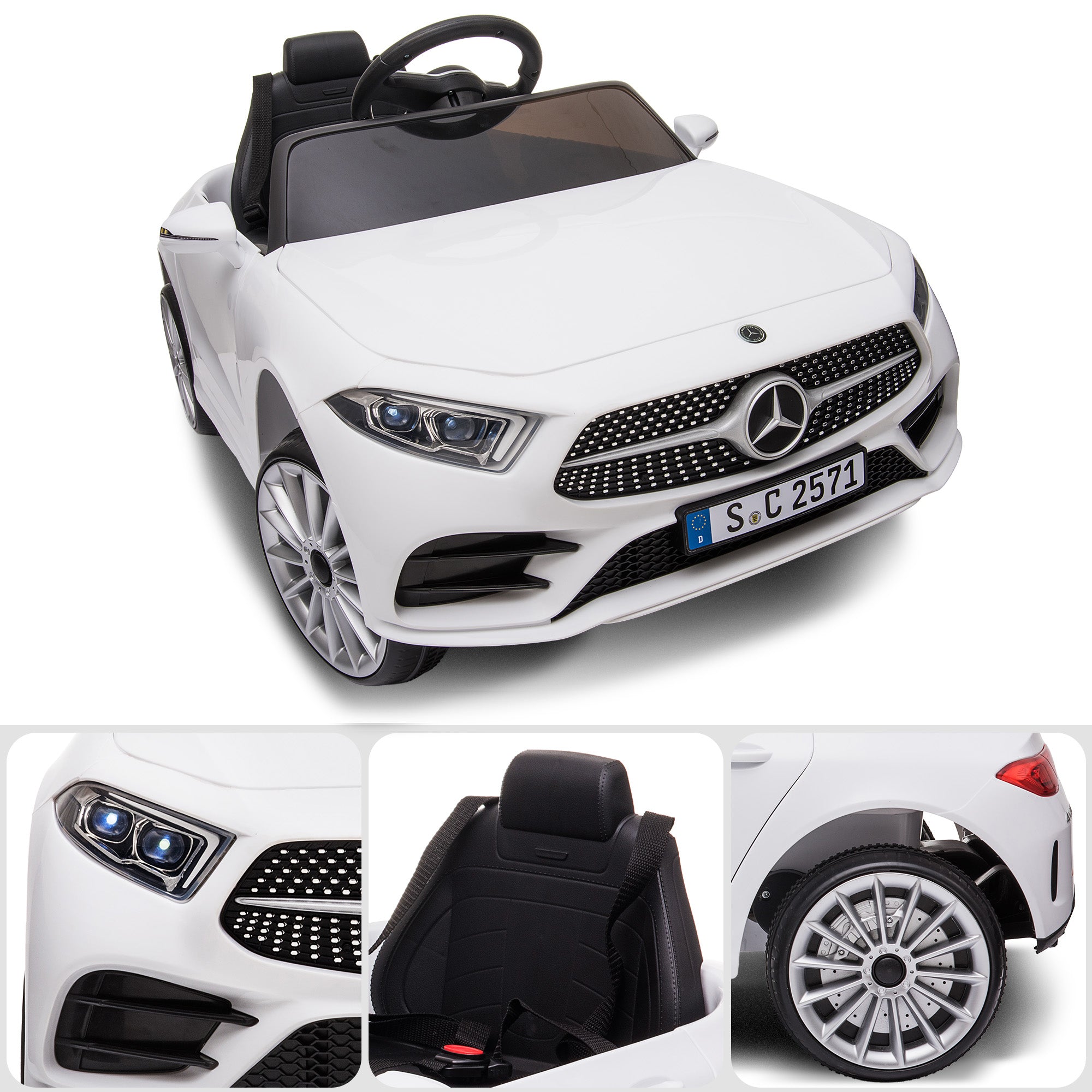 Kahuna Mercedes Benz CLS 350 Kids Electric Ride On Car with Remote Control - White V240-CAR-CLS-350-WH