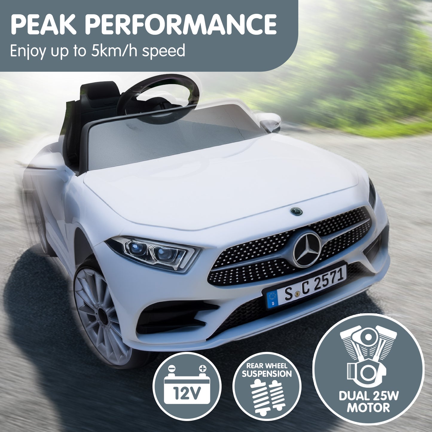 Kahuna Mercedes Benz CLS 350 Kids Electric Ride On Car with Remote Control - White V240-CAR-CLS-350-WH