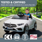 Kahuna Mercedes Benz CLS 350 Kids Electric Ride On Car with Remote Control - White V240-CAR-CLS-350-WH