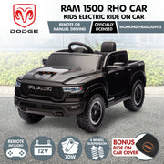 Kahuna Ram 1500 RHO Kids Electric Ride On Car with Remote Control V240-CAR-DDR-618-BK