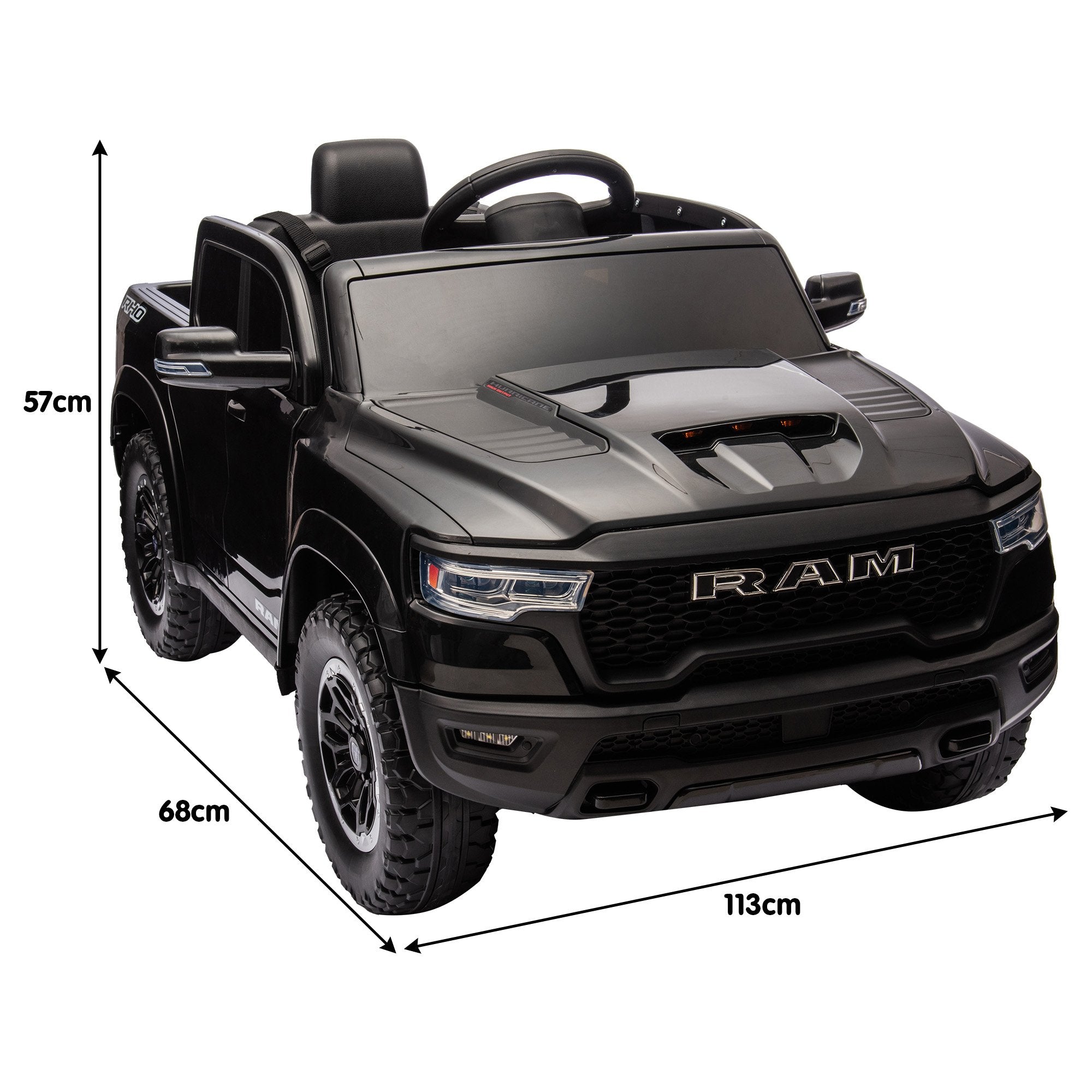 Kahuna Ram 1500 RHO Kids Electric Ride On Car with Remote Control V240-CAR-DDR-618-BK