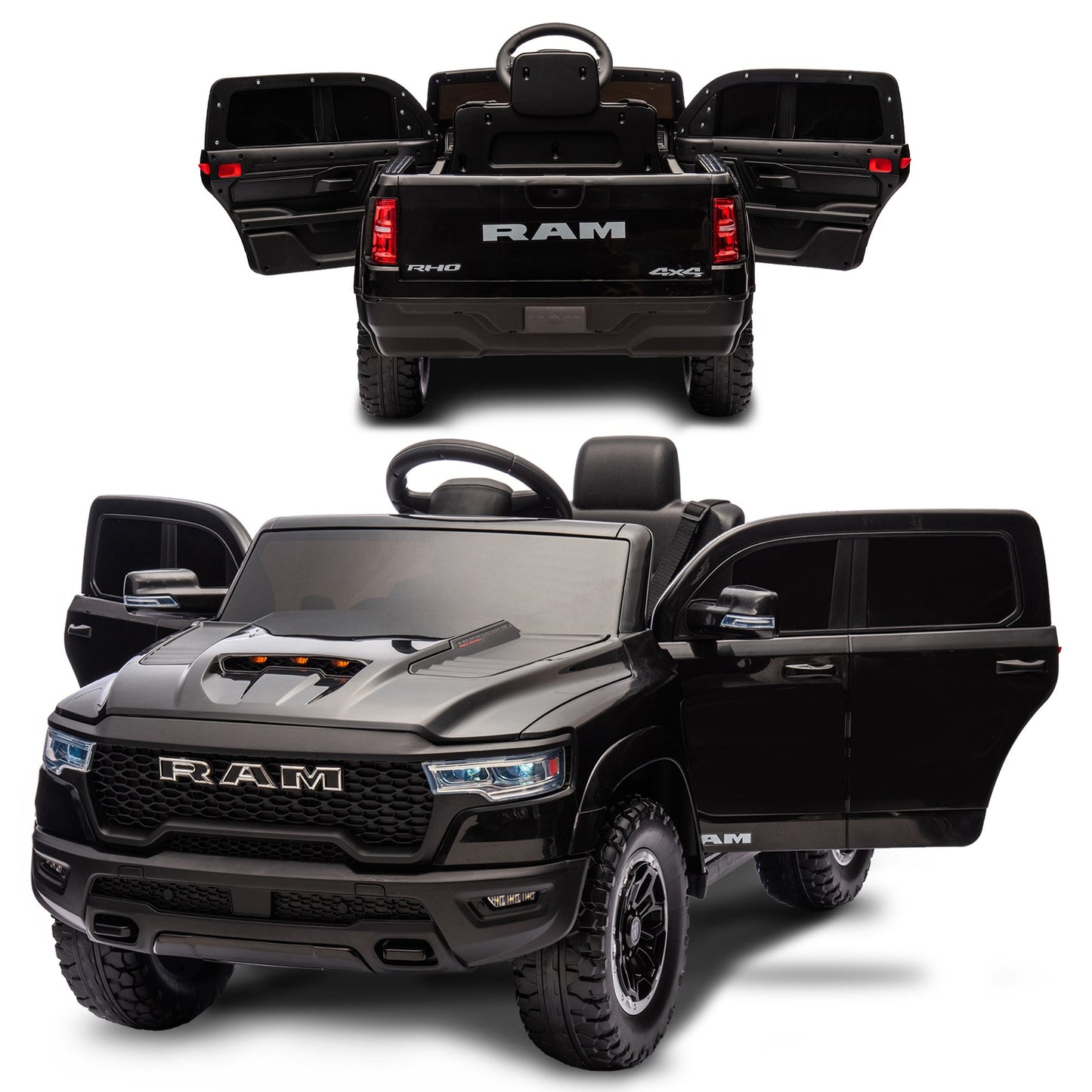 Kahuna Ram 1500 RHO Kids Electric Ride On Car with Remote Control V240-CAR-DDR-618-BK
