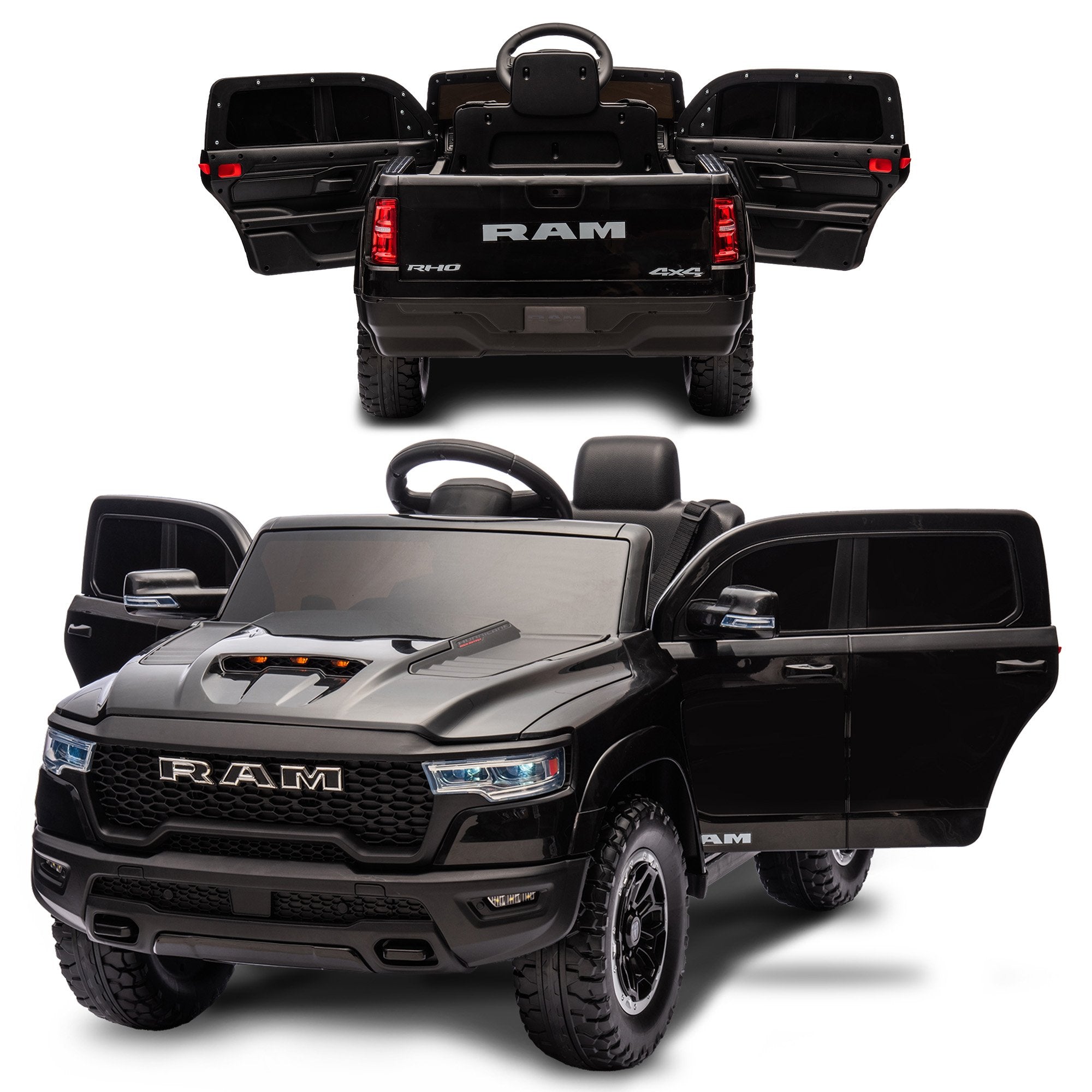 Kahuna Ram 1500 RHO Kids Electric Ride On Car with Remote Control V240-CAR-DDR-618-BK