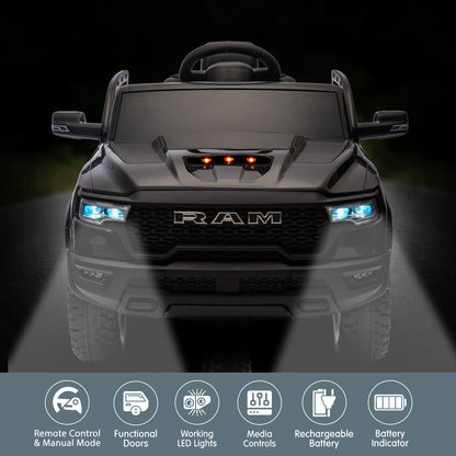 Kahuna Ram 1500 RHO Kids Electric Ride On Car with Remote Control V240-CAR-DDR-618-BK