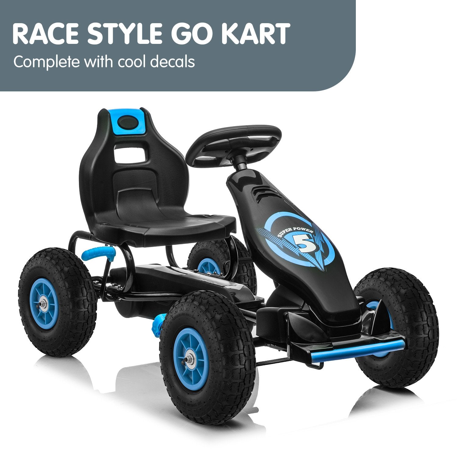 Kahuna G18 Kids Ride On Pedal Go Kart - Blue V240-CAR-G18-BU