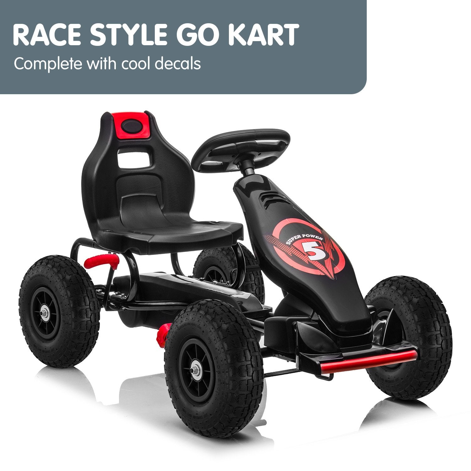 Kahuna G18 Kids Ride On Pedal Powered Go Kart Racing Style - Red V240-CAR-G18-RD