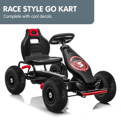 Kahuna G18 Kids Ride On Pedal Powered Go Kart Racing Style - Red V240-CAR-G18-RD