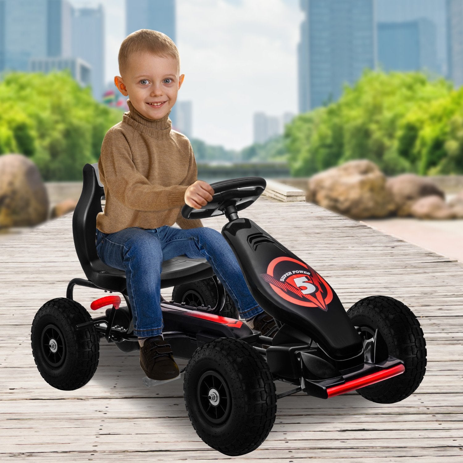 Kahuna G18 Kids Ride On Pedal Powered Go Kart Racing Style - Red V240-CAR-G18-RD