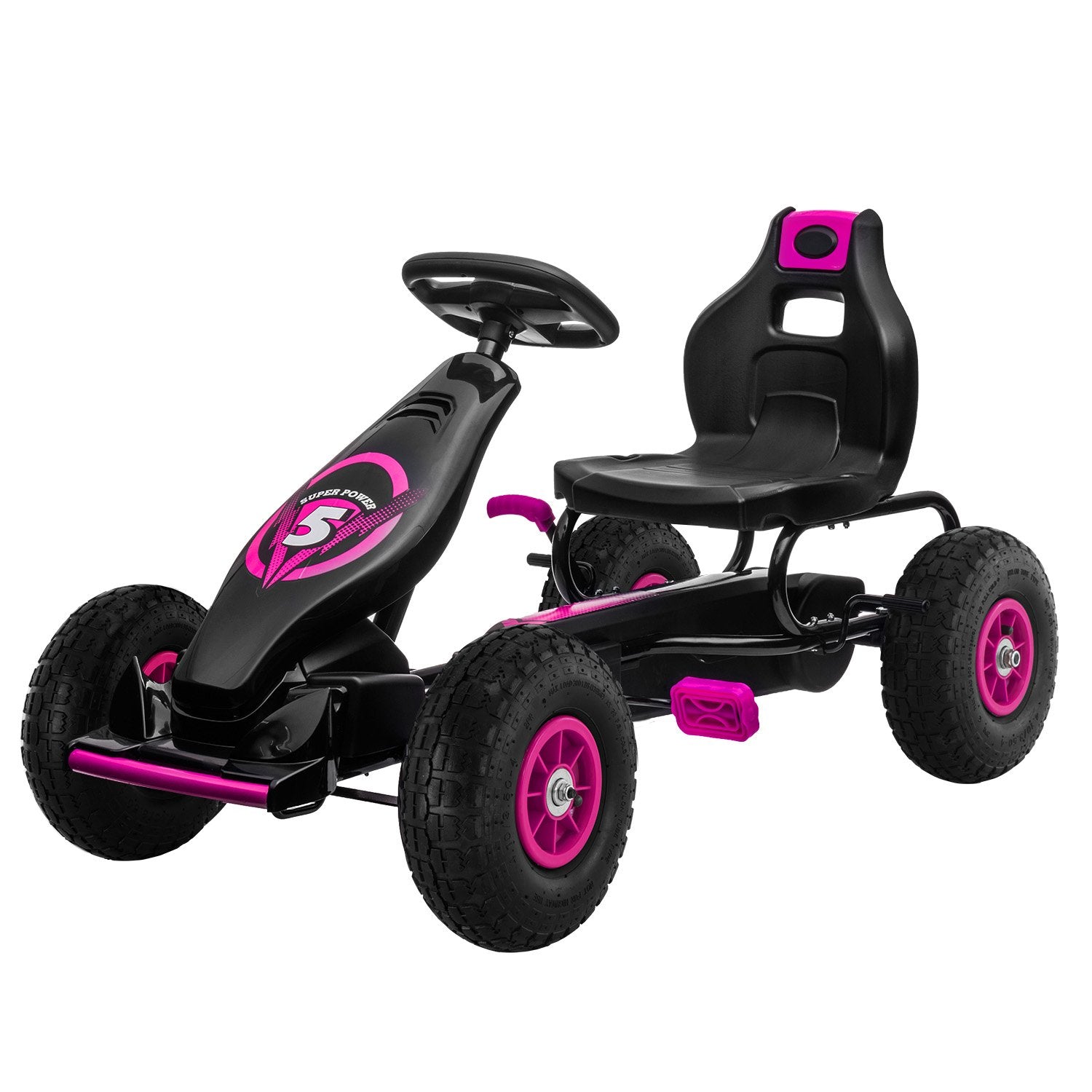 Kahuna G18 Kids Ride On Pedal Go Kart - Rose Pink V240-CAR-G18-RPK