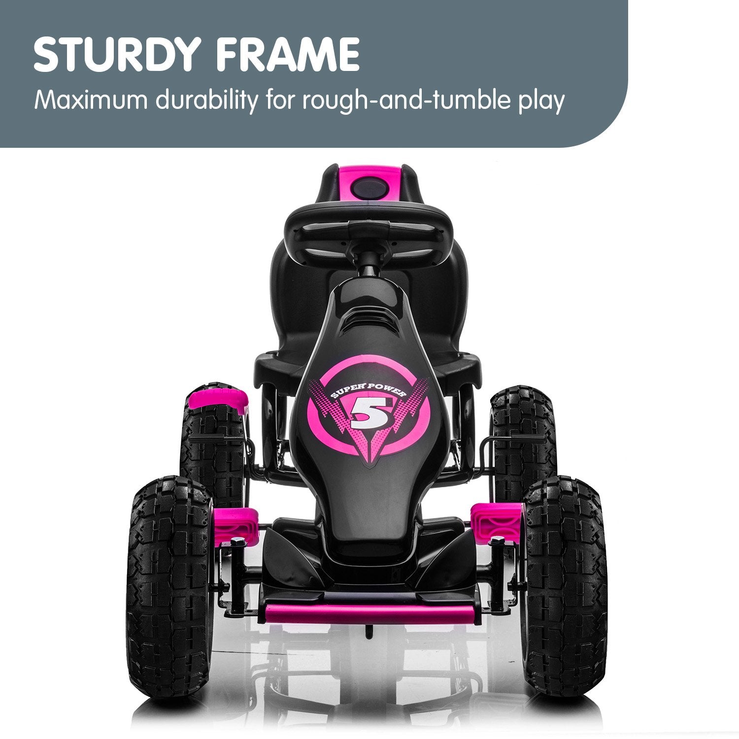 Kahuna G18 Kids Ride On Pedal Go Kart - Rose Pink V240-CAR-G18-RPK
