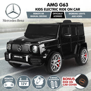 Kahuna Mercedes Benz AMG Licensed G63 Kids Electric Ride On Car Remote Control Dual 25W Motors Music Player V240-CAR-G63-S306-BK