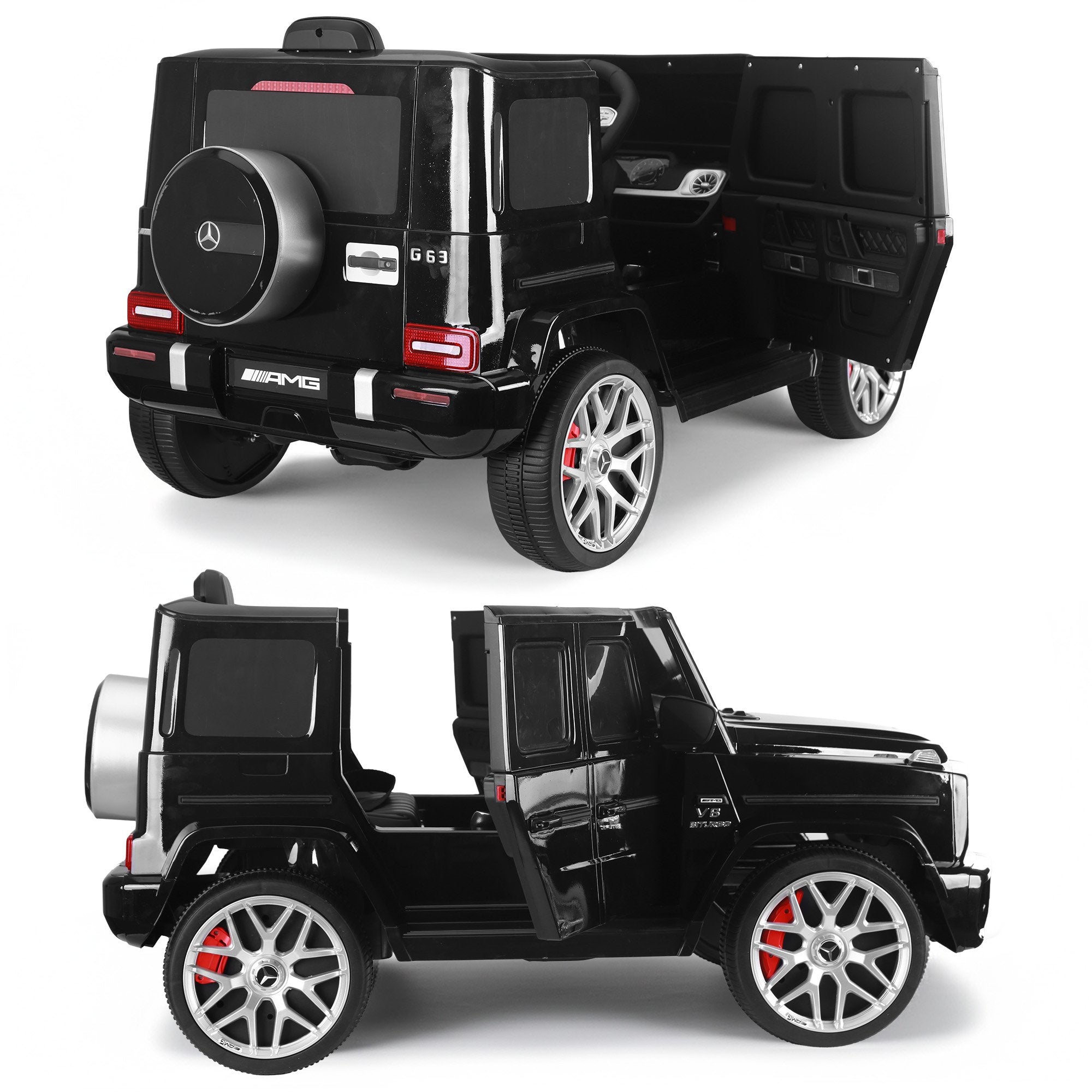 Kahuna Mercedes Benz AMG Licensed G63 Kids Electric Ride On Car Remote Control Dual 25W Motors Music Player V240-CAR-G63-S306-BK