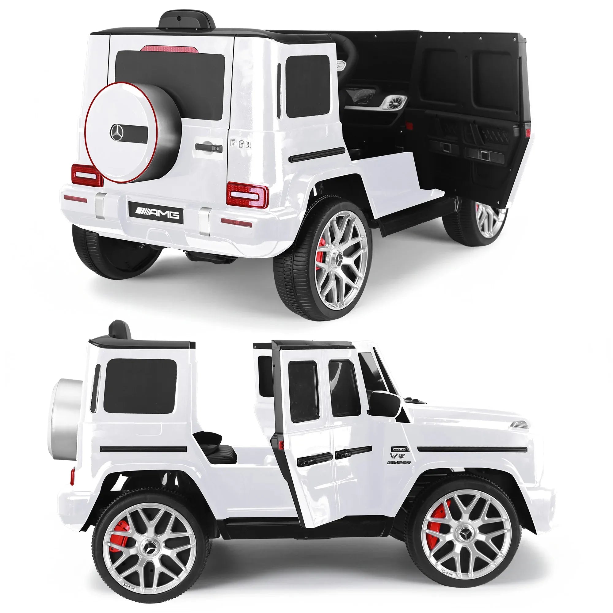Kahuna Mercedes Benz AMG G63 Kids Electric Ride On Car w/ Remote Control - White V240-CAR-G63-S306-WH