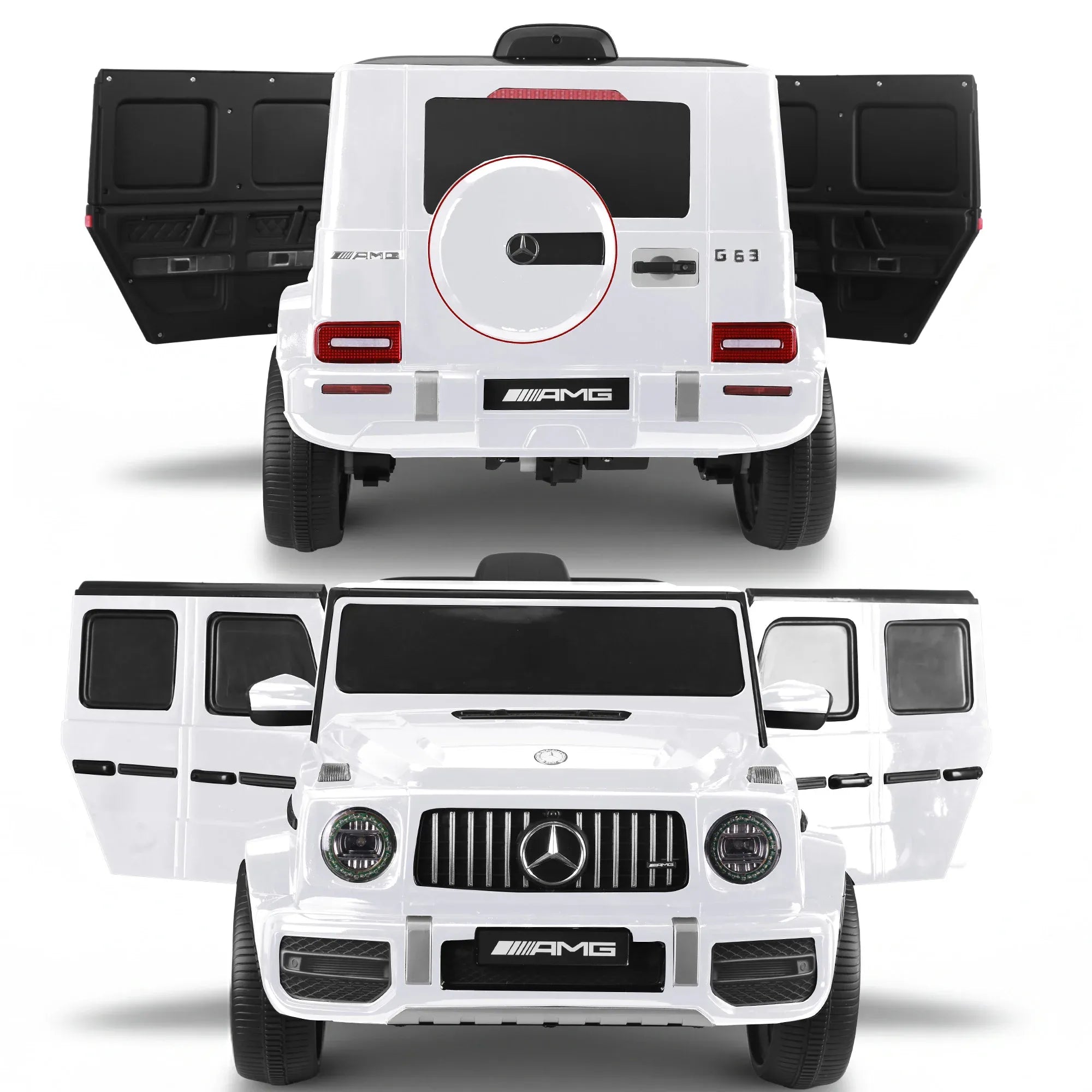Kahuna Mercedes Benz AMG G63 Kids Electric Ride On Car w/ Remote Control - White V240-CAR-G63-S306-WH