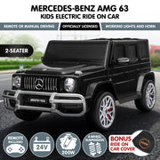 Kahuna Mercedes Benz AMG G63 Kids Electric Two Seater Ride On Car with Remote Control V240-CAR-G63-S307-BK