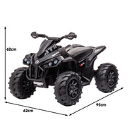 Kahuna GTS99 Kids Electric Ride On Quad Bike Toy ATV 50W - Black V240-CAR-GTS-1199-BK