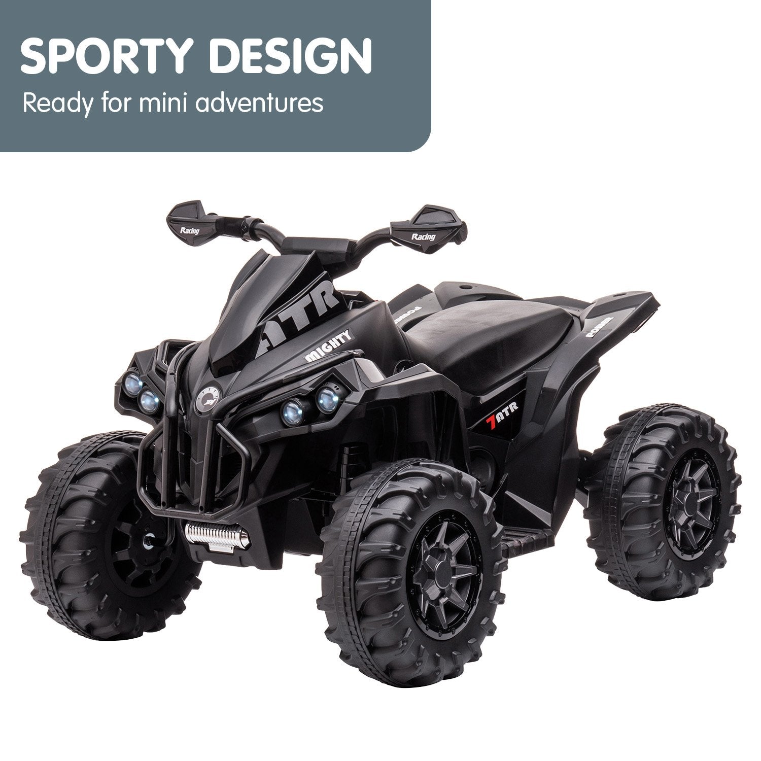 Kahuna GTS99 Kids Electric Ride On Quad Bike Toy ATV 50W - Black V240-CAR-GTS-1199-BK