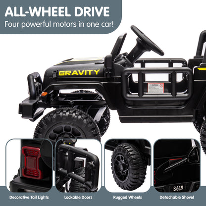 Kahuna S619 Gravity Kids Electric Ride On Car - Black V240-CAR-KAH-S619-BK