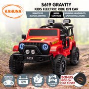 Kahuna S619 Gravity Kids Electric Ride On Car - Red V240-CAR-KAH-S619-RD