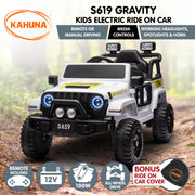 Kahuna S619 Gravity Kids Electric Ride On Car - White V240-CAR-KAH-S619-WH