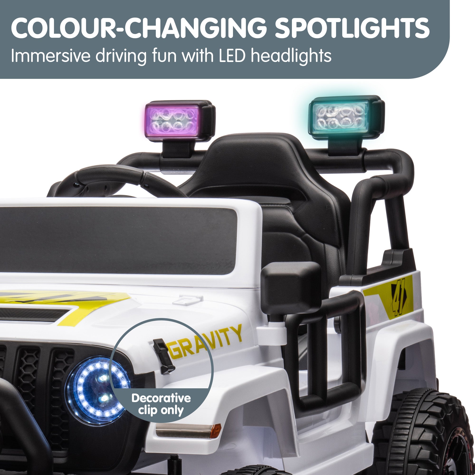 Kahuna S619 Gravity Kids Electric Ride On Car - White V240-CAR-KAH-S619-WH