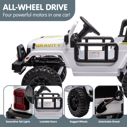 Kahuna S619 Gravity Kids Electric Ride On Car - White V240-CAR-KAH-S619-WH
