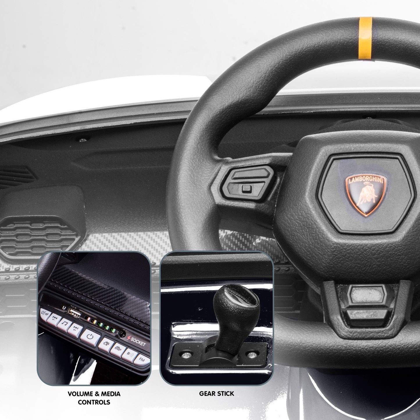 Kahuna Lamborghini Performante Kids Electric Ride On Car Remote Control - Black V240-CAR-LAM-BK