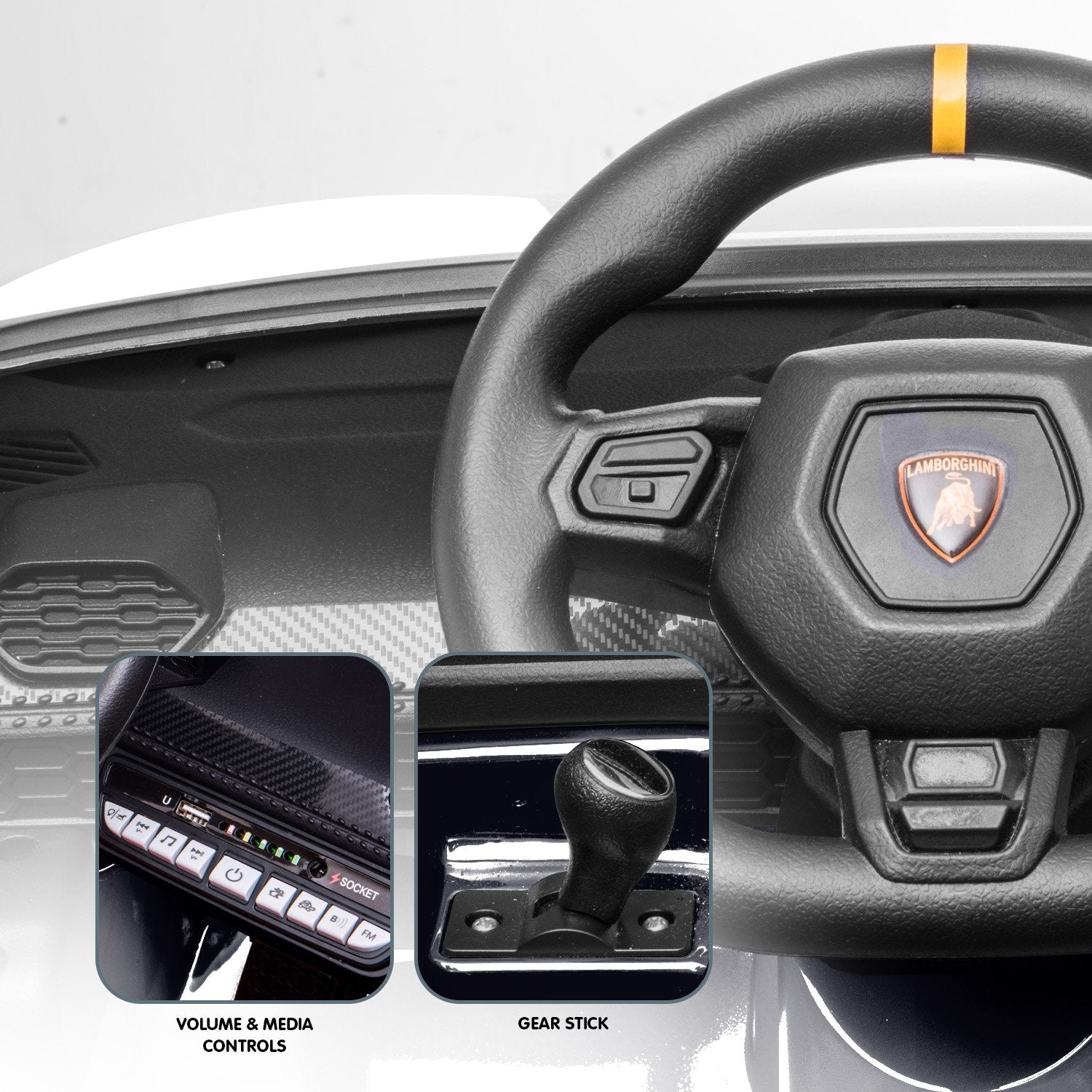 Kahuna Lamborghini Performante Kids Electric Ride On Car Remote Control - Black V240-CAR-LAM-BK