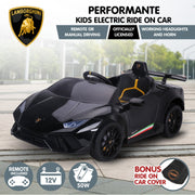 Kahuna Lamborghini Performante Kids Electric Ride On Car Remote Control - Black V240-CAR-LAM-BK