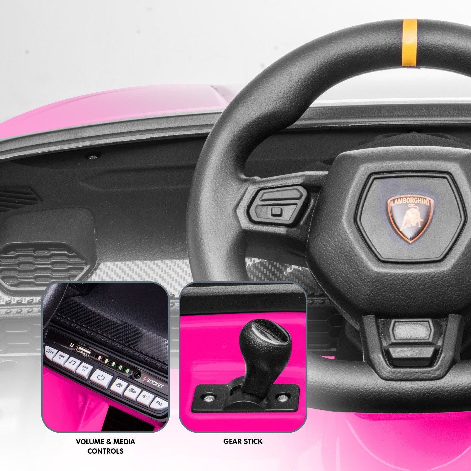 Kahuna Lamborghini Performante Kids Electric Ride On Car Remote Control by Kahuna - Pink V240-CAR-LAM-PK