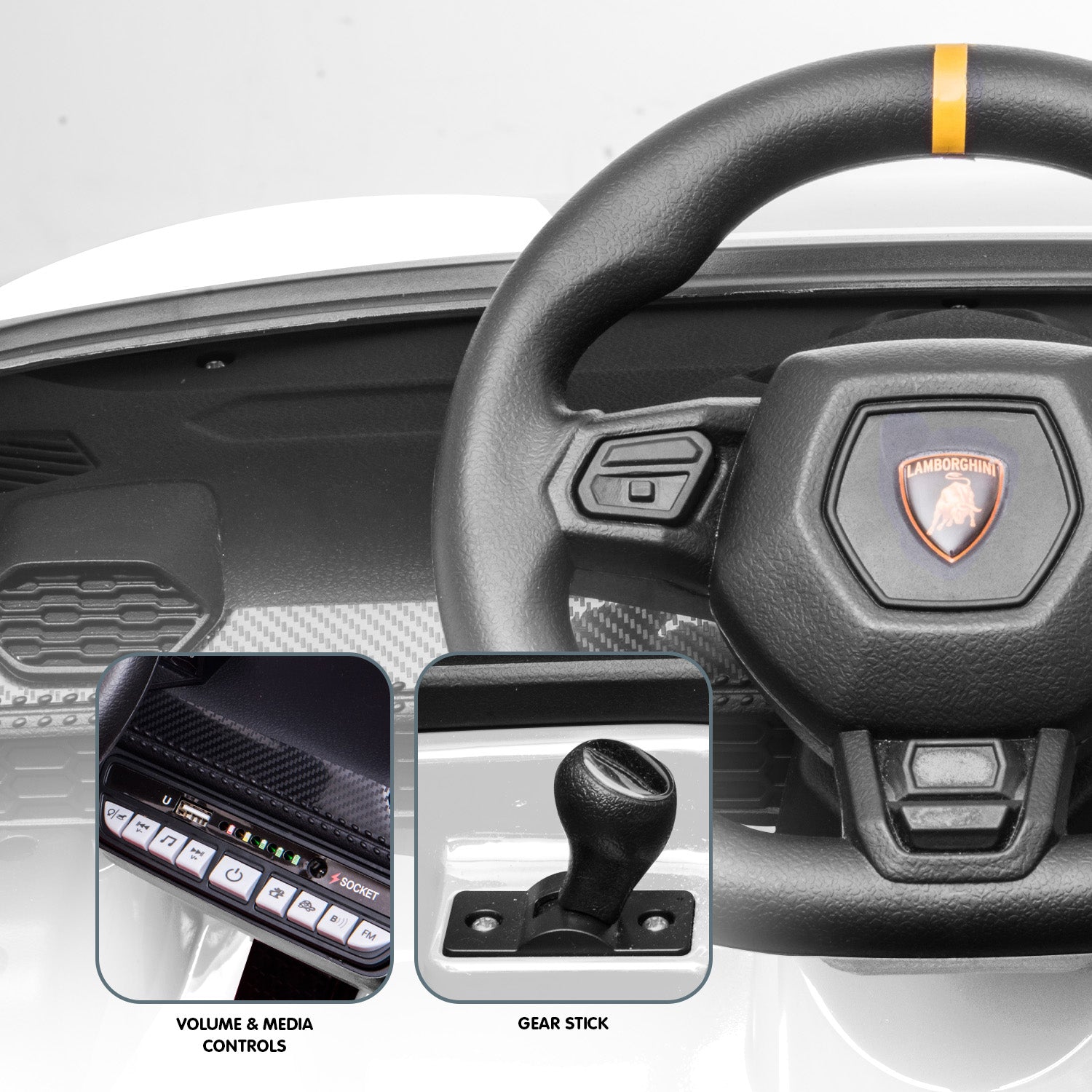 Kahuna Lamborghini Performante Kids Electric Ride On Car Remote Control by Kahuna - White V240-CAR-LAM-WH